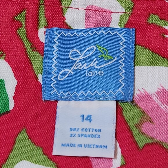 Lark Lane Women’s Button Down Shirt – Size 14, Pink Multicolor, 3/4 Sleeve - Picture 5 of 9